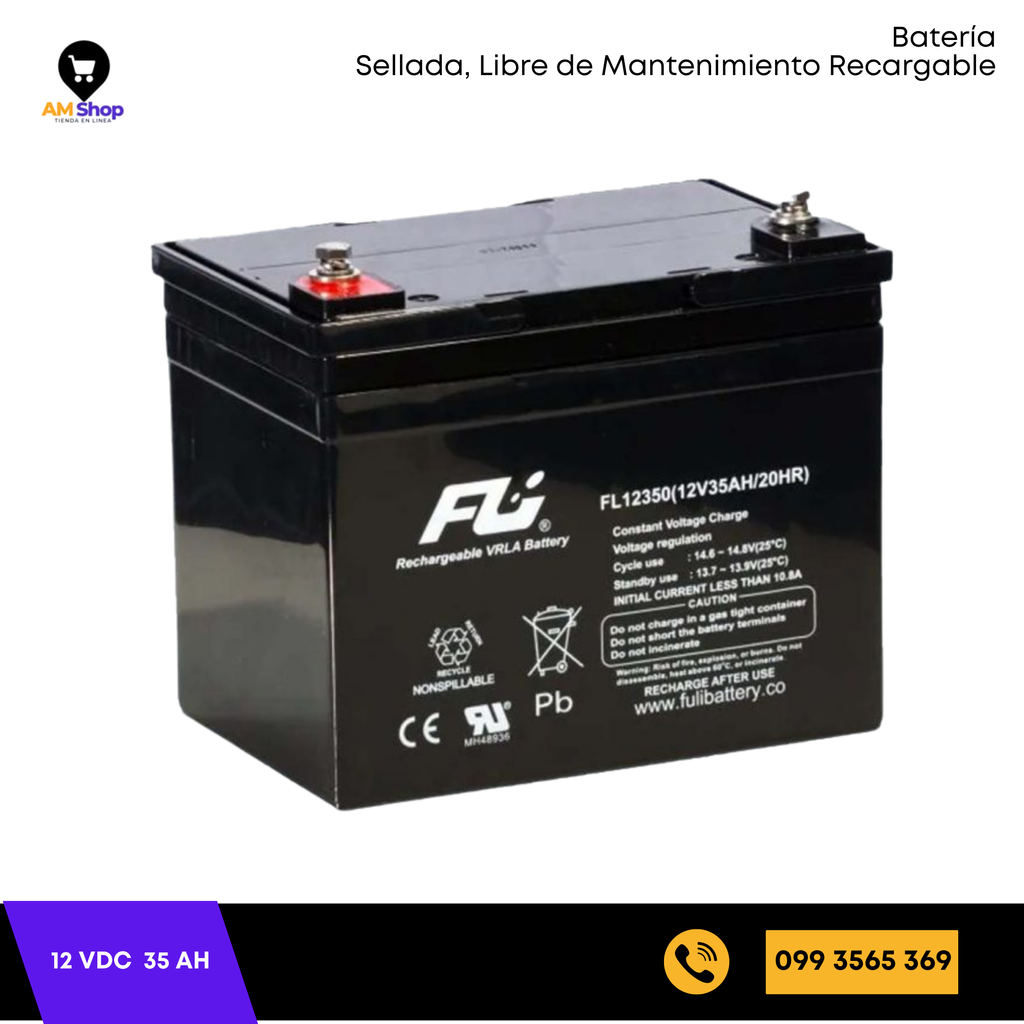 Bateria Sellada Seca 12Vdc 35Ah
