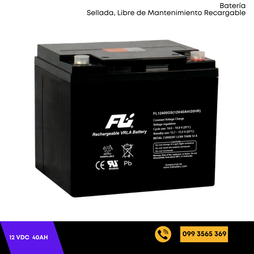 Bateria Sellada Seca 12Vdc 40Ah