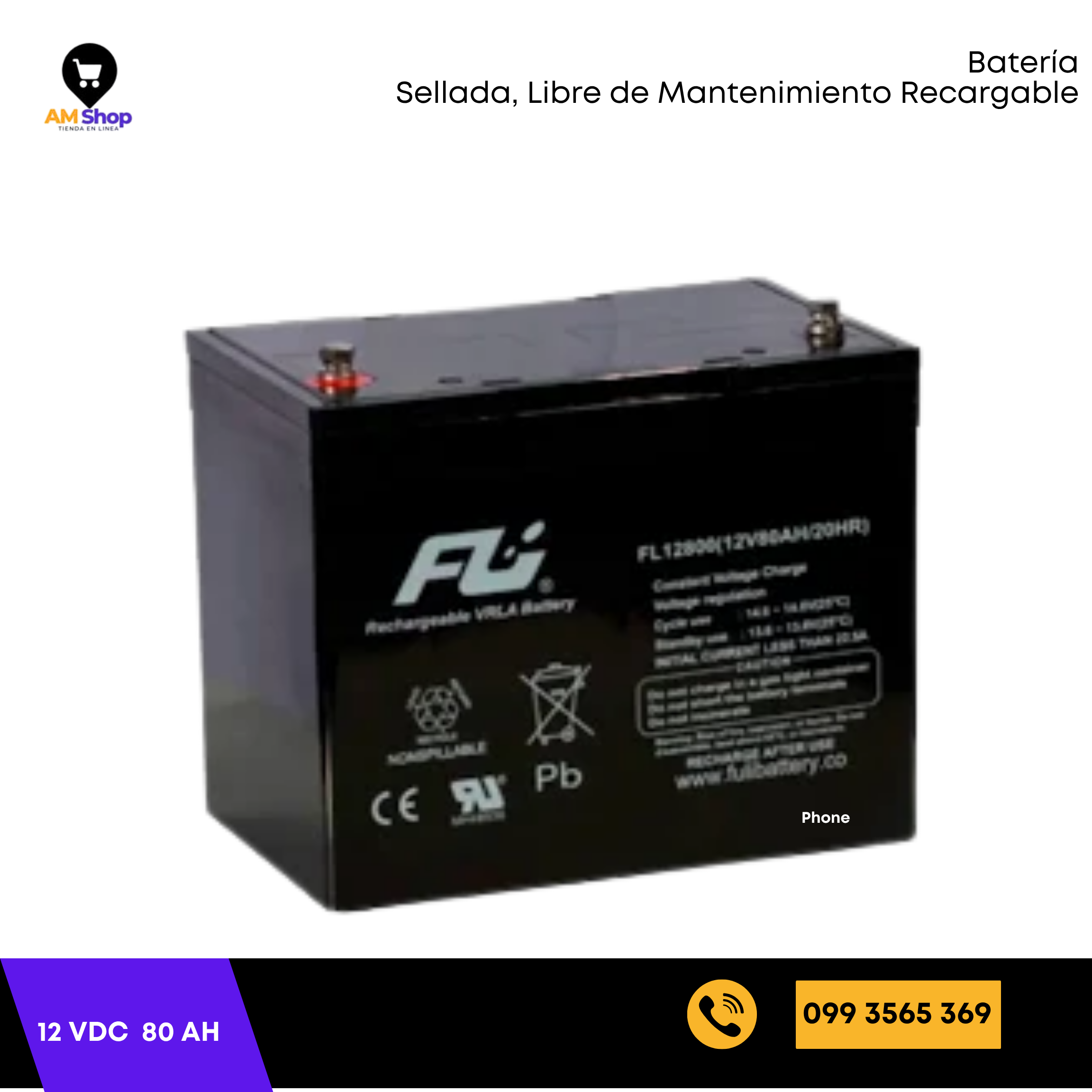 Baterias Selladas Secas 12Vdc 80Ah