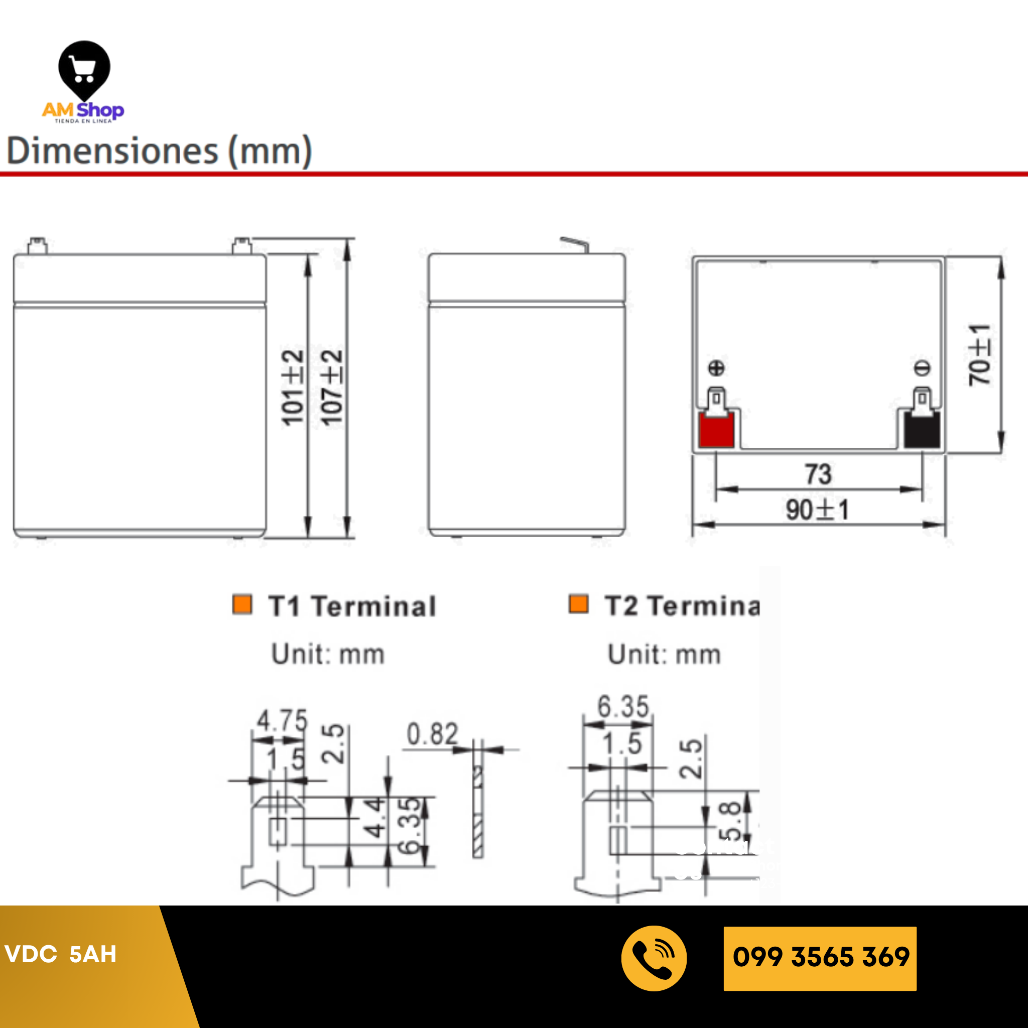 Bateria seca sellada 12Vdc 5Ah