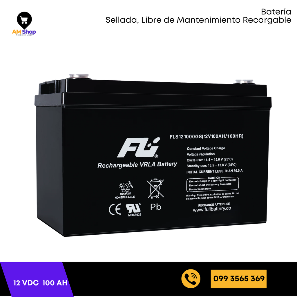 Bateria Sellada Seca 12Vdc 100Ah