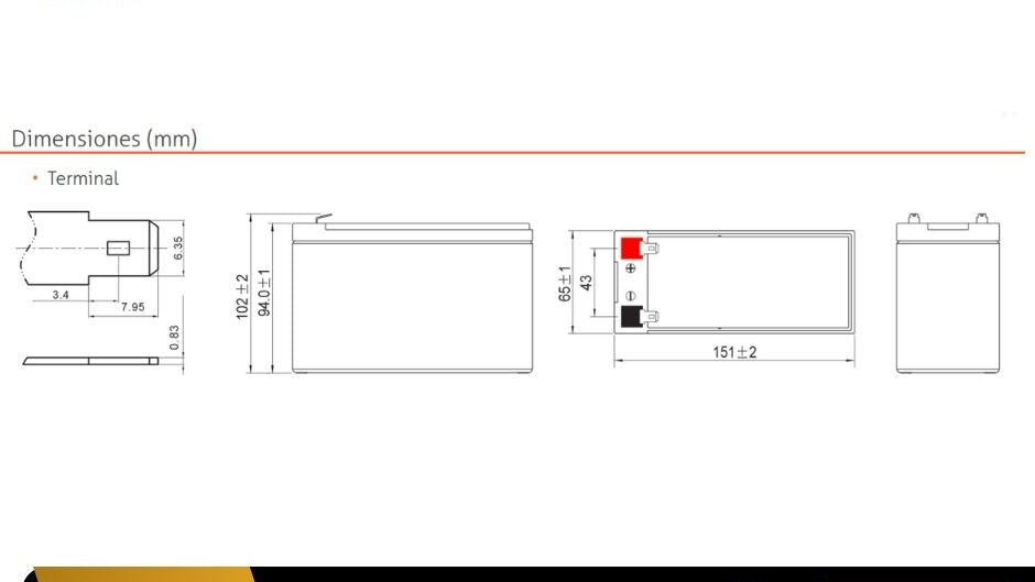 Bateria Sellada Seca 12Vdc 9 Ah