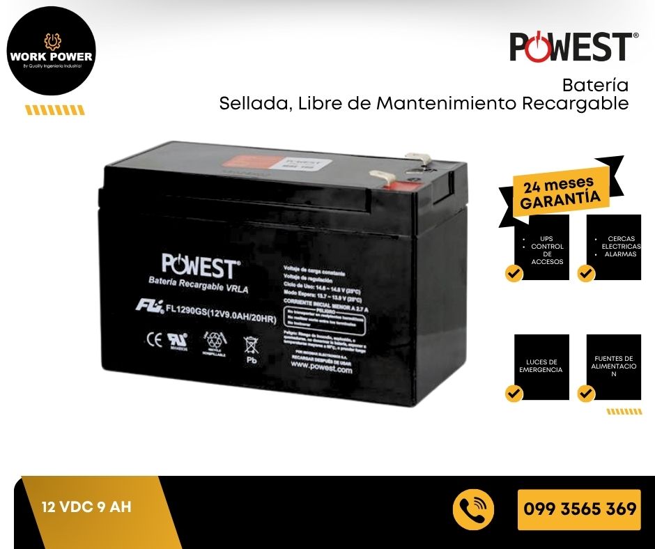 Bateria Sellada Seca 12Vdc 9 Ah