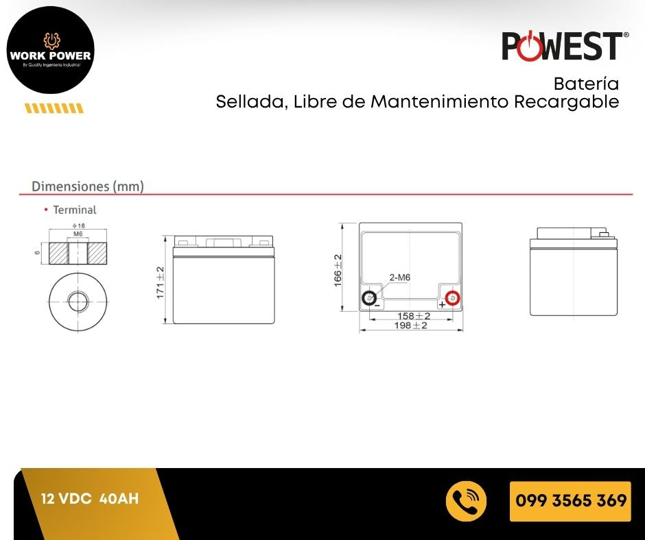 Bateria seca sellada 12Vdc 5Ah